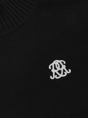 Reiss Black Curtis Monogram Wool Funnel-Neck Jumper - Image 6 of 6