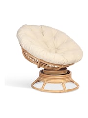 Desser Natural Rocking Papasan Chair With Latte Boucle Cushion - Image 2 of 2