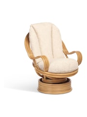 Desser Light Oak Centurion Lamintaed Swivel Rocker Fabric Chair - Image 2 of 2
