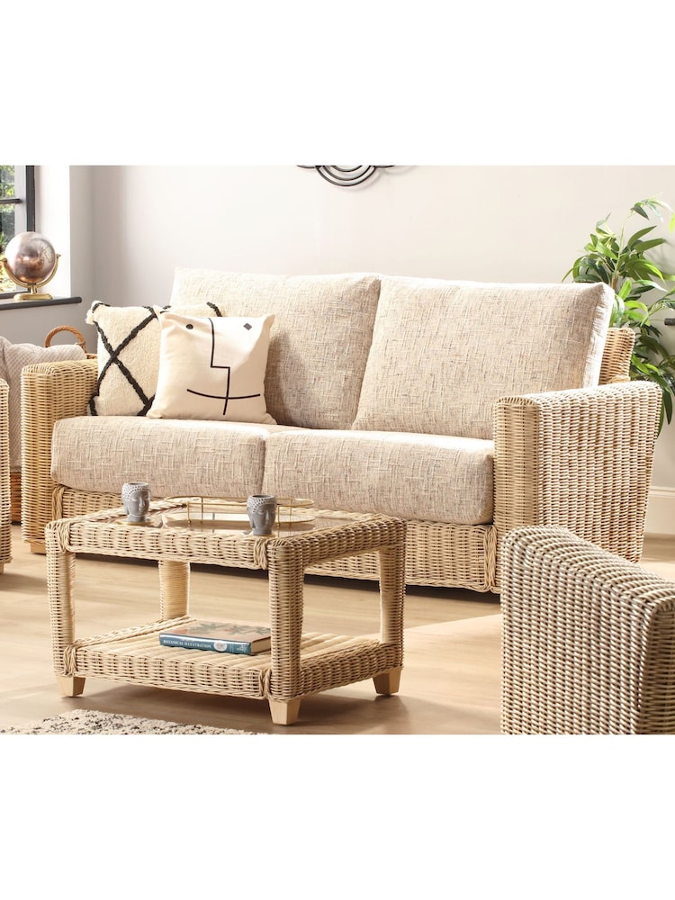 Desser Natural Burford Rattan Wicker Conservatory 3 Seater Sofa - Image 1 of 2