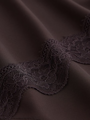 Chocolate Brown Lace Detail Long Sleeve Top - Image 7 of 8