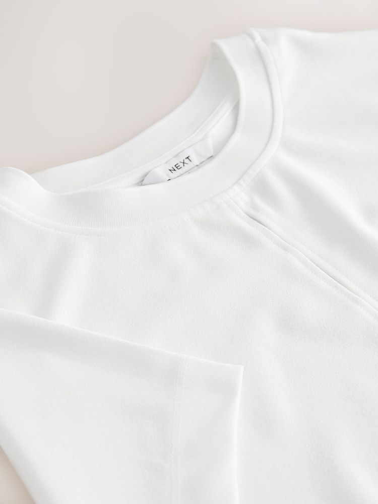 Ecru Short Sleeve Keyhole Crew Neck Top - Image 7 of 7 Ecru Short Sleeve Keyhole Crew Neck Top - Image 7 of 7