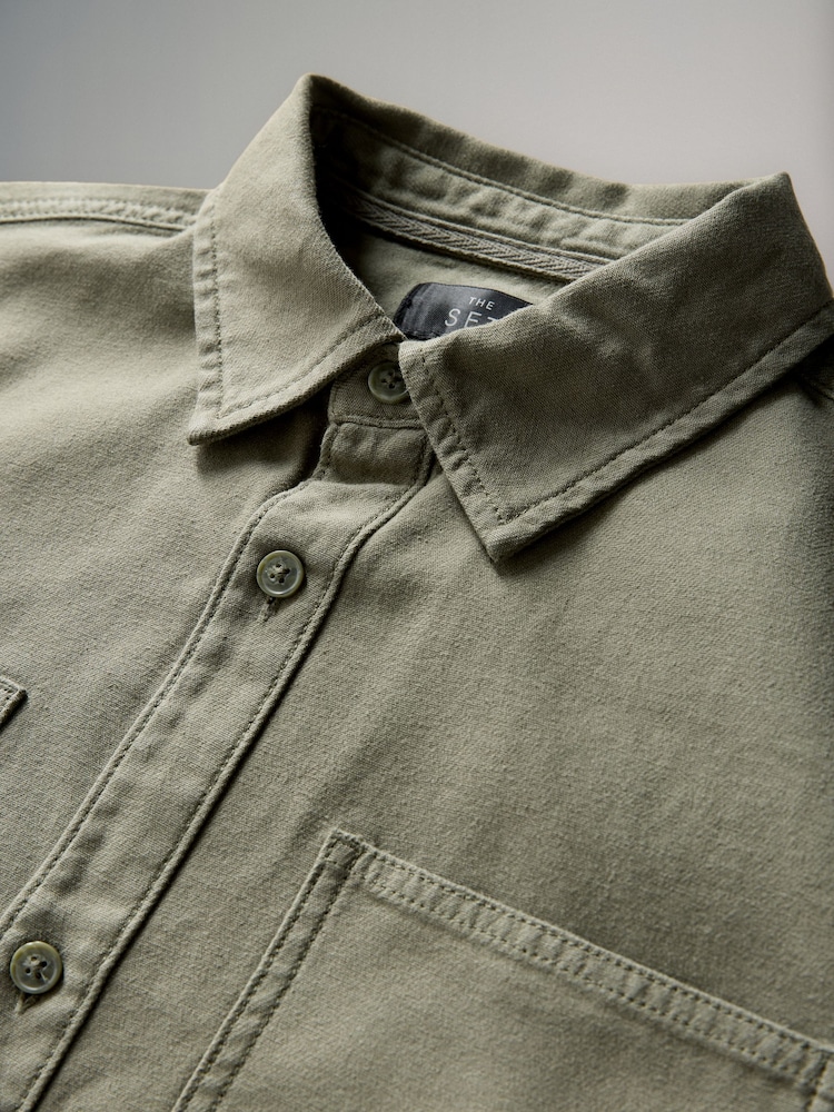 The Set 2 Pack Cotton Shackets Navy/Khaki - Image 6 of 6