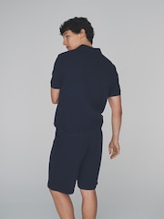 The Set 2 Pack Cotton Relaxed Fit Trophy Neck Navy - Image 3 of 6
