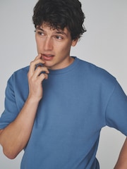 The Set 2 Pack Cotton Relaxed Fit Crew Neck TShirt Blue/Stone - Image 1 of 6