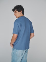 The Set 2 Pack Cotton Relaxed Fit Crew Neck TShirt Blue/Stone - Image 3 of 6