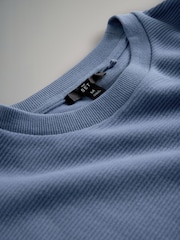 The Set 2 Pack Cotton Relaxed Fit Crew Neck TShirt Blue/Stone - Image 6 of 6
