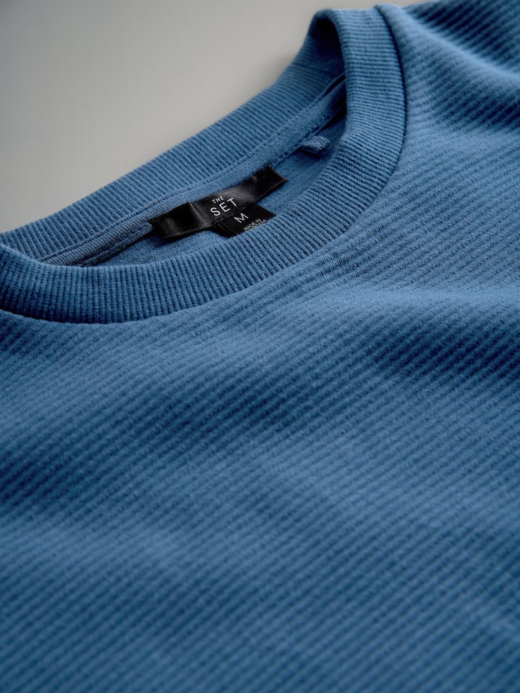 The Set 2 Pack Cotton Relaxed Fit Crew Neck TShirt Blue/Green - Image 5 of 5