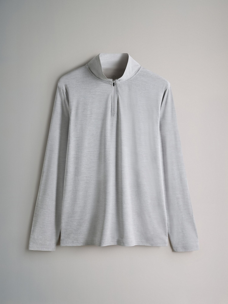 The Set 2 Pack Activewear Zip Neck Tops Grey/Navy - Image 2 of 5