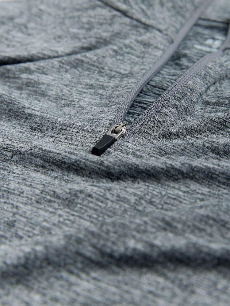 The Set 2 Pack Activewear Zip Neck Tops Black/Grey - Image 5 of 5