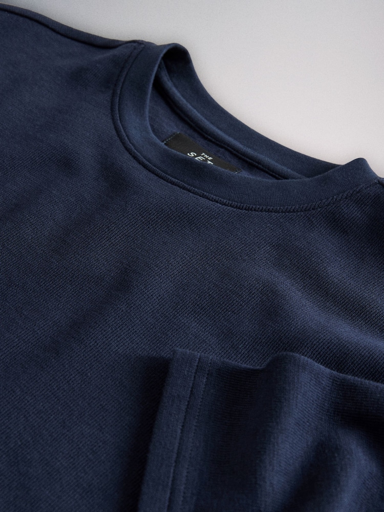 The Set 3 er-Pack Navyblau/Hellbraune Baumwoll-T-Shirts mit Struktur und Rundhals - Bild 6 von 6 The Set 3 er-Pack Navyblau/Hellbraune Baumwoll-T-Shirts mit Struktur und Rundhals - Bild 6 von 6