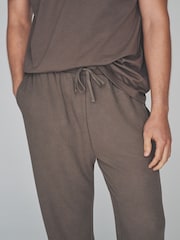The Set 2 Pack Relaxed Fit TShirts and Waffle Loungepants Set Chocolate Brown - Image 5 of 6