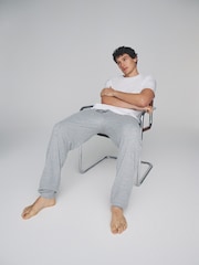 The Set 2 Pack Relaxed Fit TShirts and Waffle Loungepants Set Blue/Grey - Image 4 of 5