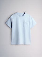 The Set 4 Pack Relaxed Fit Heavyweight Cotton Pocket TShirt Aqua/Yellow - Image 3 of 6