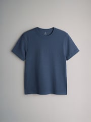 The Set 4 Pack Regular Fit Crew Neck Waffle TShirts Blue/White - Image 3 of 6