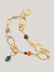 Jigsaw Gold Tone Mixed Loop Double Necklace - Image 2 of 3