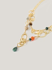 Jigsaw Gold Tone Mixed Loop Double Necklace - Image 3 of 3