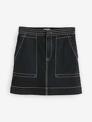 Jigsaw Black Denim Patch Pocket Mini Skirt - Image 1 of 1