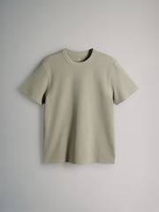 The Set 4 Pack Regular Fit Crew Neck Waffle TShirts Charcoal Grey - Image 3 of 6