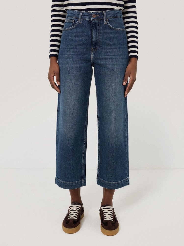 Jigsaw Blue Tyne Wide Leg Cropped Jeans - Image 2 of 6