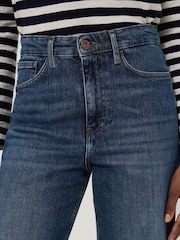Jigsaw Blue Tyne Wide Leg Cropped Jeans - Image 3 of 6