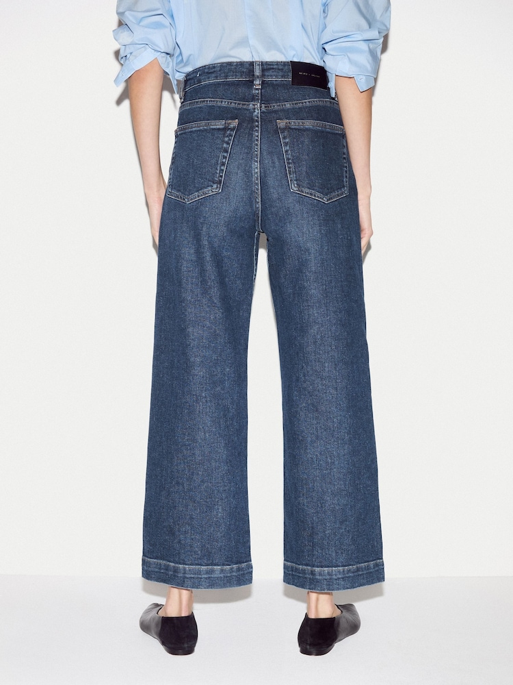 Blau - Jigsaw Tyne Cropped-Jeans mit weitem Bein - Bild 4 von 4 Blau - Jigsaw Tyne Cropped-Jeans mit weitem Bein - Bild 4 von 4