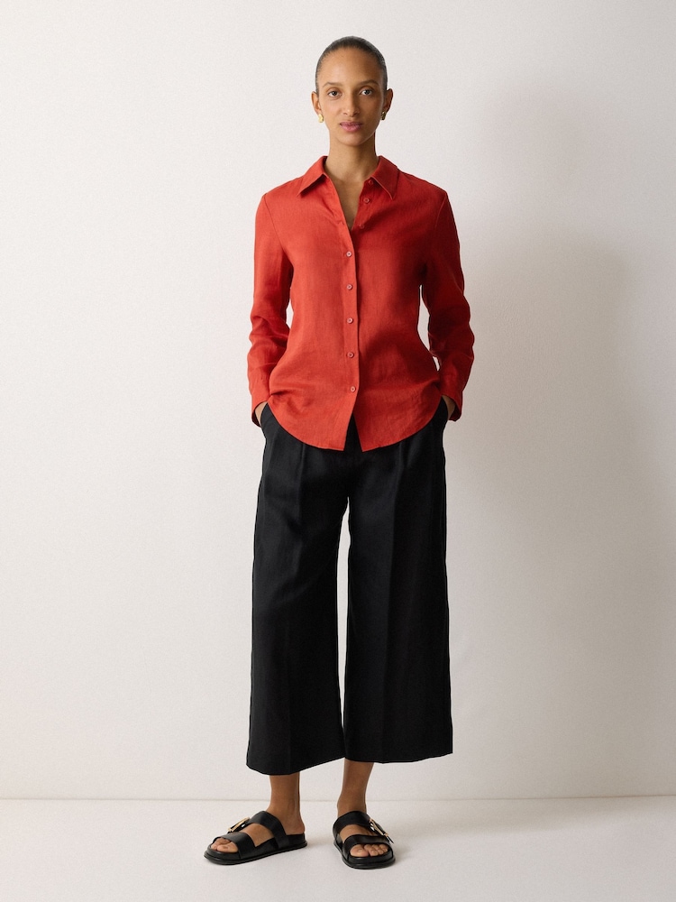 Jigsaw Orange Classic Linen Shirt - Image 1 of 6 Jigsaw Orange Classic Linen Shirt - Image 1 of 6