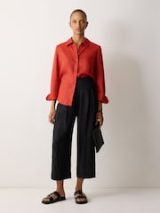 Jigsaw Orange Classic Linen Shirt - Image 3 of 6