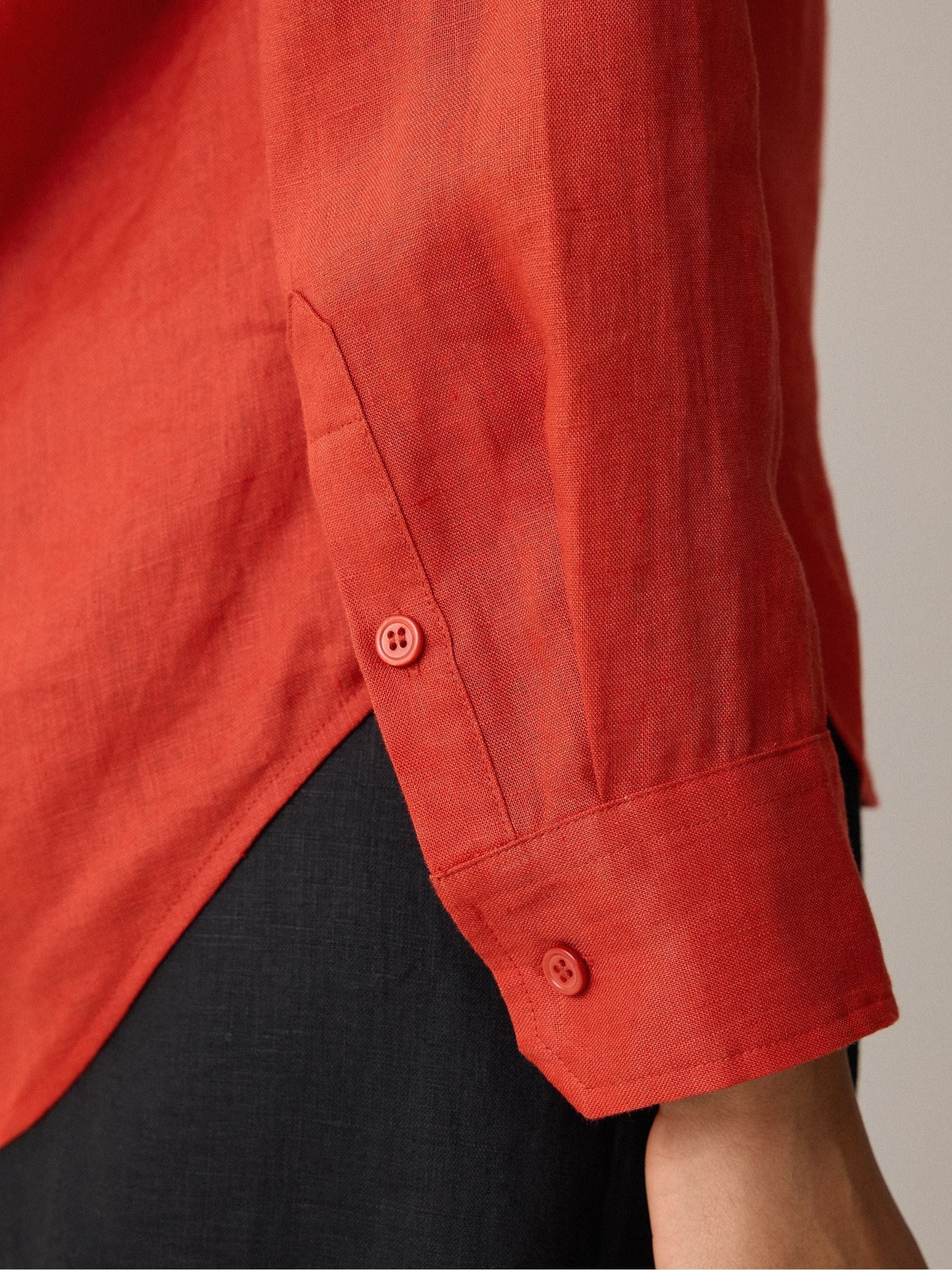 Buy Jigsaw Orange Classic Linen Shirt from Next USA