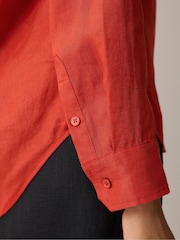 Jigsaw Orange Classic Linen Shirt - Image 5 of 6