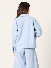 FatFace Darcy Blue Linen Jacket - Image 2 of 6