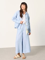 FatFace Darcy Blue Linen Jacket - Image 3 of 6