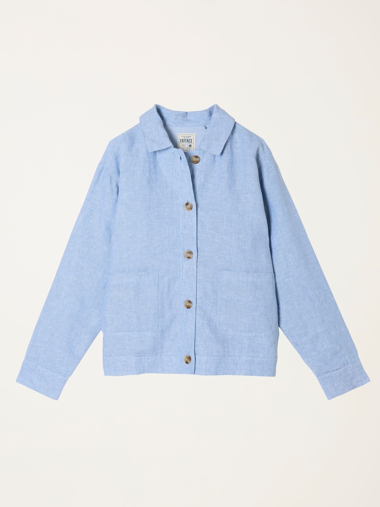 FatFace Darcy Blue Linen Jacket - Image 6 of 6