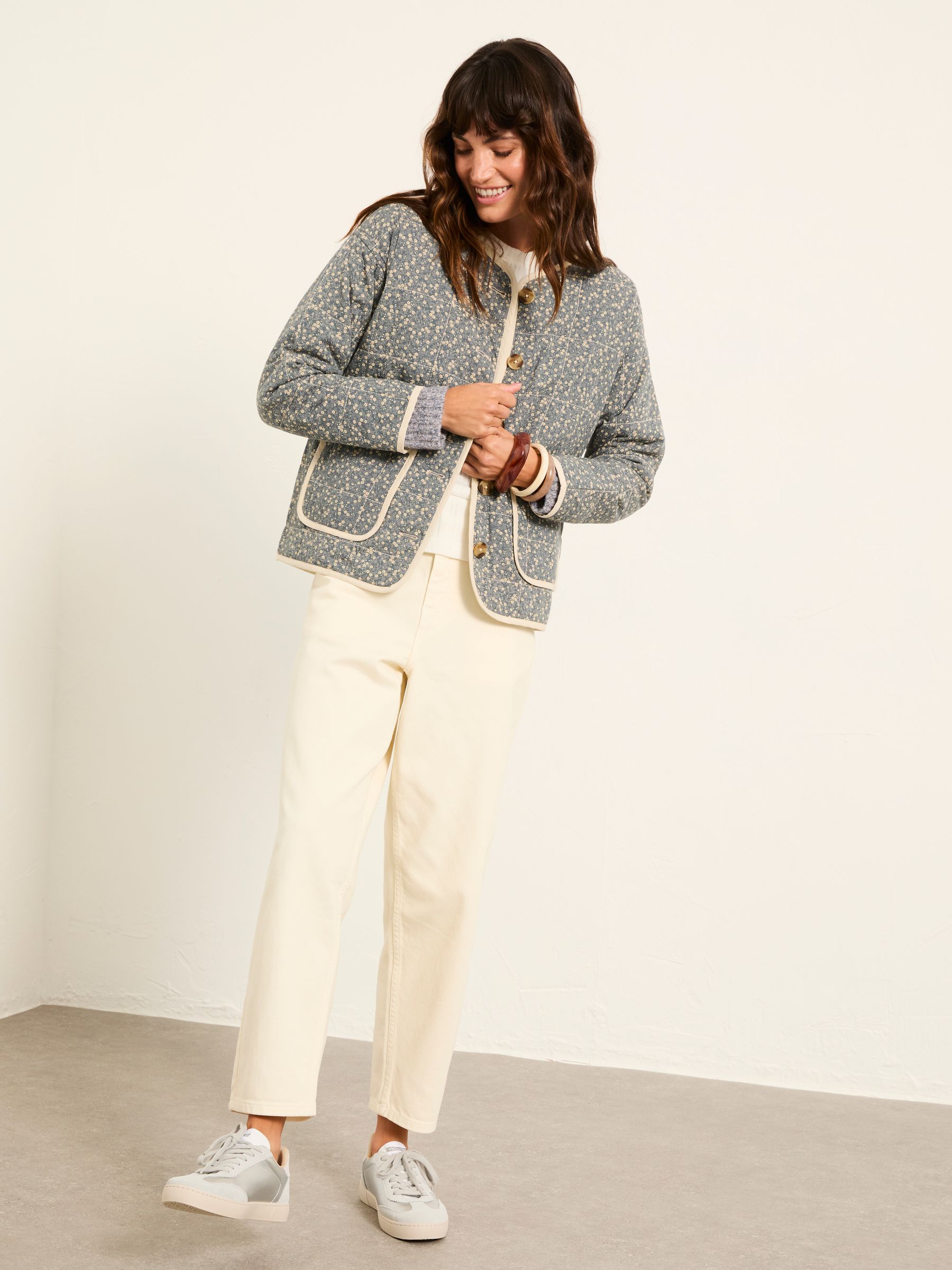 Buy FatFace Milly Blue Ditsy Quilted Jacket from the Next UK