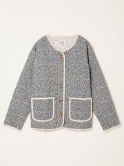 FatFace Milly Blue Ditsy Quilted Jacket - Image 6 of 6