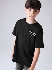 smALLSAINTS Black/Gold Oversized Underground Crew Cotton T-Shirt - Image 3 of 10