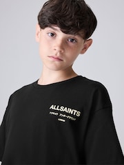smALLSAINTS Black/Gold Oversized Underground Crew Cotton T-Shirt - Image 5 of 10