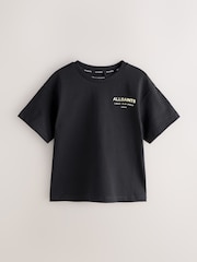 smALLSAINTS Black/Gold Oversized Underground Crew Cotton T-Shirt - Image 6 of 10