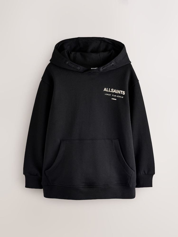 smALLSAINTS Black/Gold Oversized Underground Pullover Hoodie - Image 1 of 6