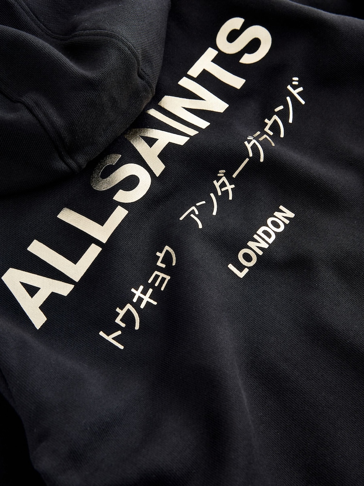 smALLSAINTS Black/Gold Oversized Underground Pullover Hoodie - Image 10 of 10 smALLSAINTS Black/Gold Oversized Underground Pullover Hoodie - Image 10 of 10