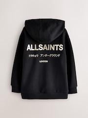 smALLSAINTS Black/Gold Oversized Underground Pullover Hoodie - Image 2 of 6