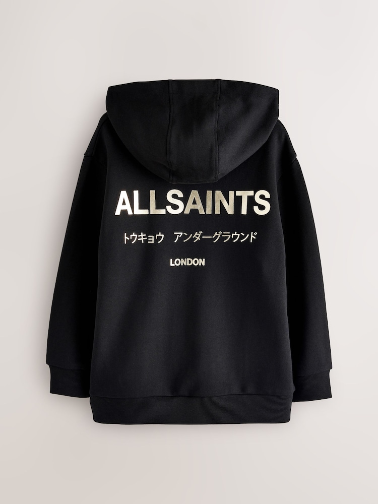 smALLSAINTS Black/Gold Oversized Underground Pullover Hoodie - Image 2 of 6 smALLSAINTS Black/Gold Oversized Underground Pullover Hoodie - Image 2 of 6