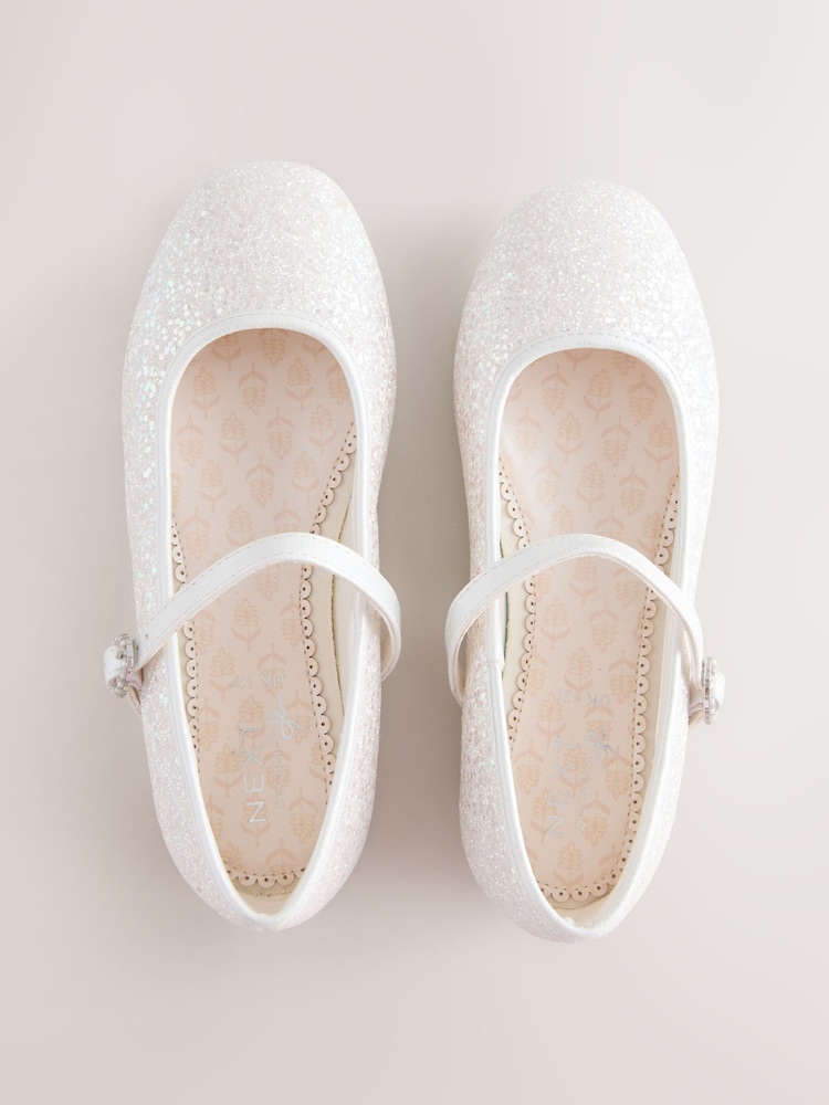white glitter dress shoes Eva Glitter White Shoes main image 0