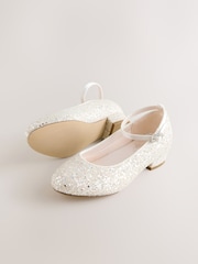 Ivory Glitter Heeled Mary Jane Shoes - Image 3 of 5