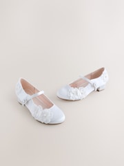 White Stain Resistant Embellished Heeled Mary Jane Occasion Shoes - Image 1 of 6