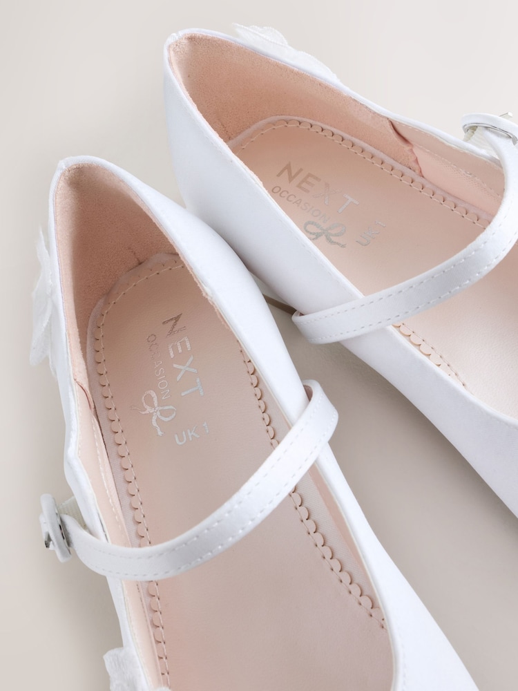 White Stain Resistant Embellished Heeled Mary Jane Occasion Shoes - Image 6 of 6