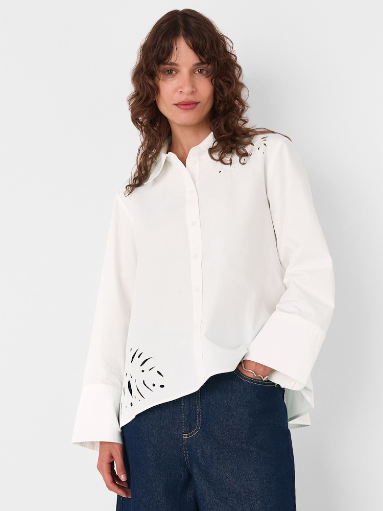 Whistles Leaf Embroidered Cotton Shirt - Imagem 2 de 5