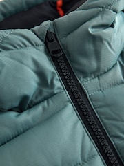 Green Quilted Midweight Hooded Jacket (3-17yrs) - Image 7 of 8