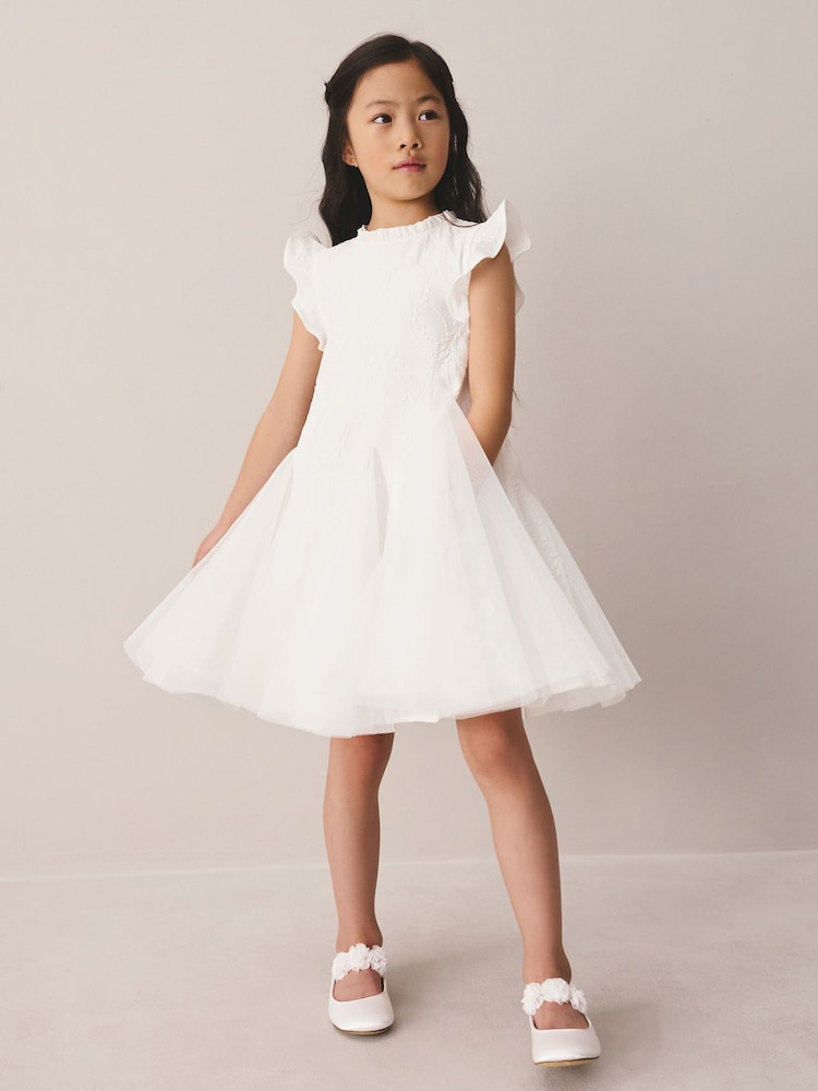 Laura Ashley Ivory Textured Godet Dress - Image 1 of 11 Laura Ashley Ivory Textured Godet Dress - Image 1 of 11