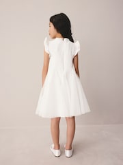 Laura Ashley Ivory Textured Godet Dress - Image 2 of 11